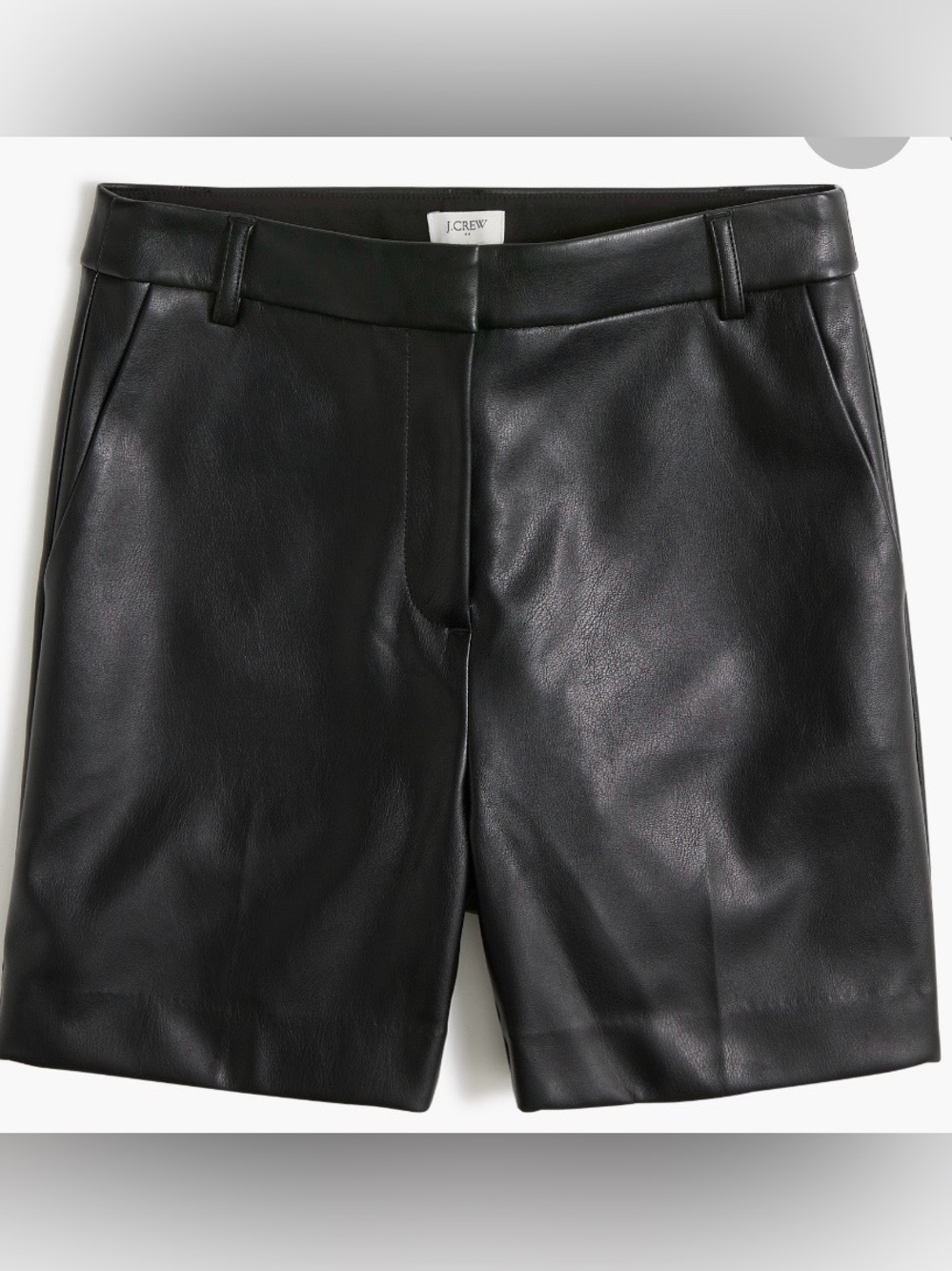 J. Crew | faux leather high waist flat front shorts black